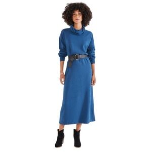 ETICA-Yana Cowl Neck Knit Dress In Reflecting Pond, size Small No belt included